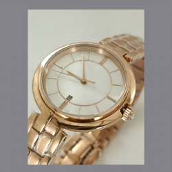 Lady's watch Pearl dial Butterfly button Sapphire crown